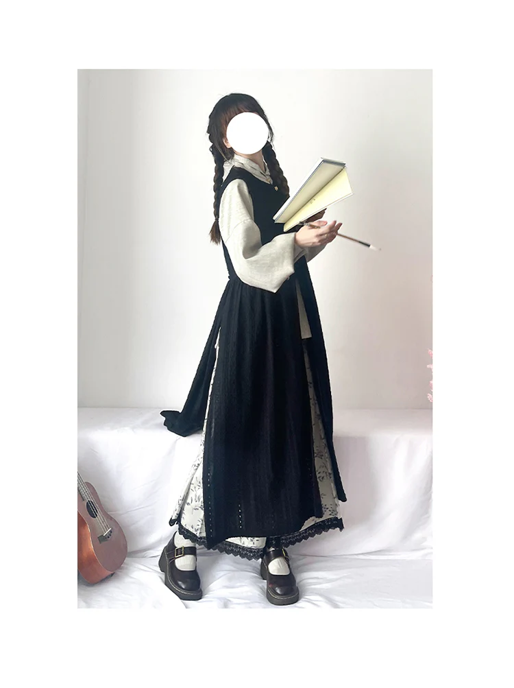 Wen Xueshe 文学社 Literary Society Modernized Ming Song Dynasty Bijia Vest & Songku Pants Set - Image 10