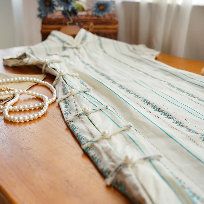 Wen Yi 文艺 Literary 1930s Daily Cotton Floral Qipao - Image 4