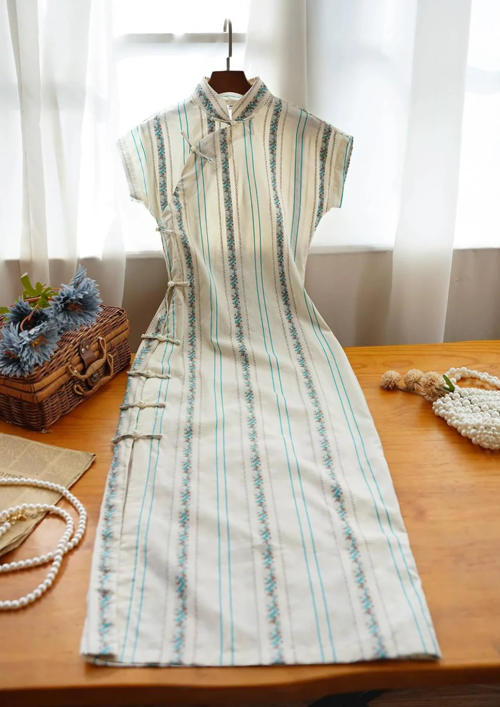 Wen Yi 文艺 Literary 1930s Daily Cotton Floral Qipao - Image 7