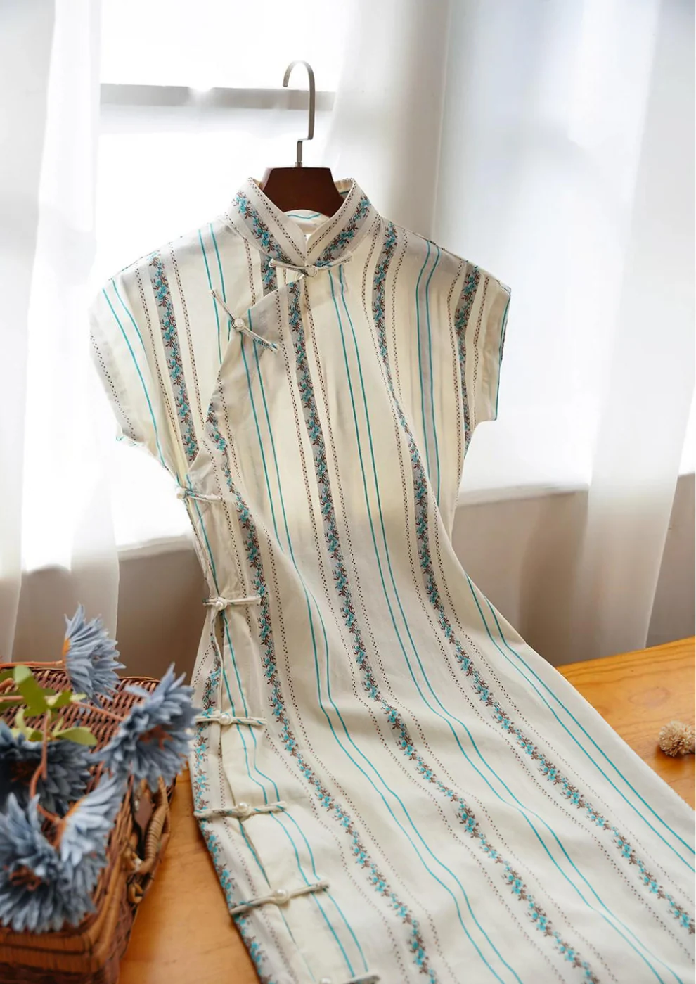Wen Yi 文艺 Literary 1930s Daily Cotton Floral Qipao - Image 8