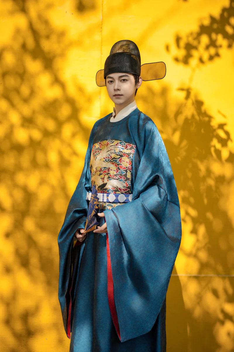 White Pheasant 白鹇 Ming Dynasty Men's & Unisex Buzi Yuanlingpao Robe - Image 3