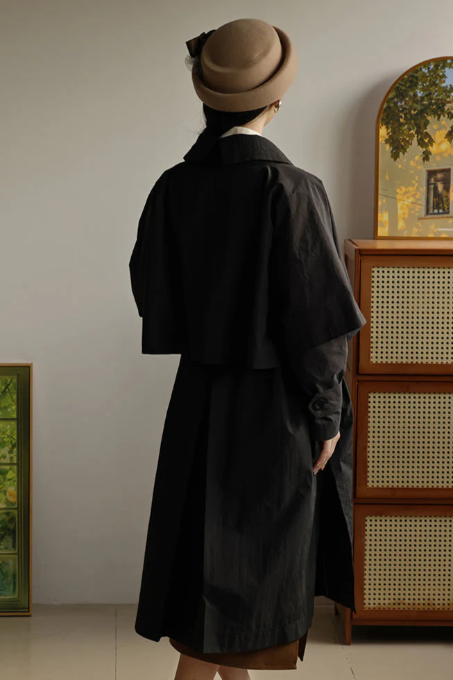 Wind of the Wilderness 旷野的风 Modern Song Unisex Windproof Haoxiu Raccoon Sleeve Cape Trench Coat - Image 11