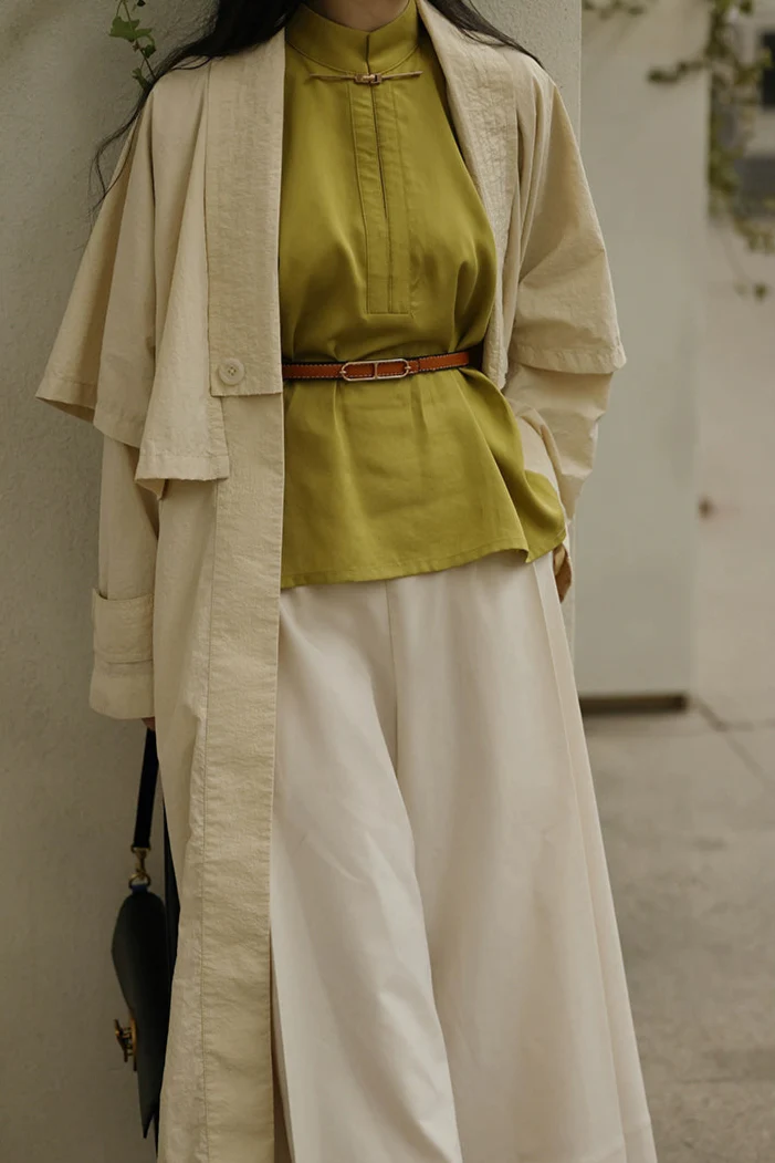 Wind of the Wilderness 旷野的风 Modern Song Unisex Windproof Haoxiu Raccoon Sleeve Cape Trench Coat - Image 13