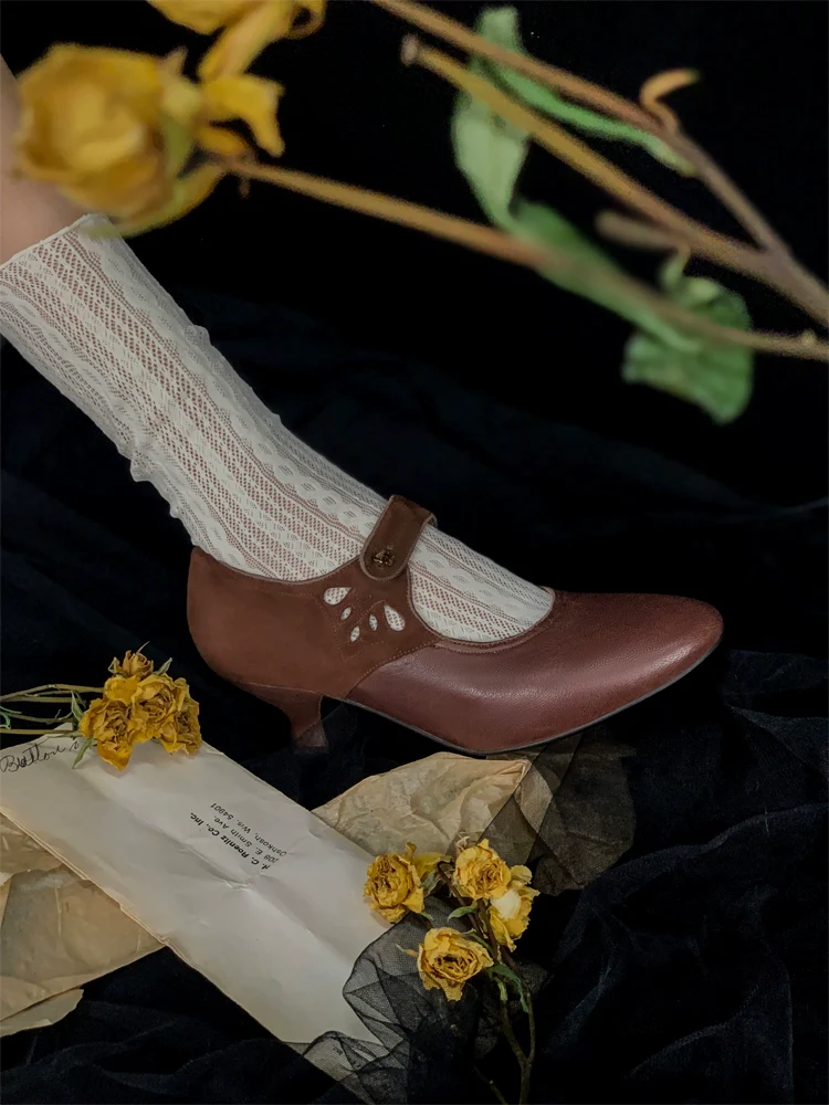 Wine Glass 酒杯 1920s Reproduction Cowhide Leather Shoes - Image 14