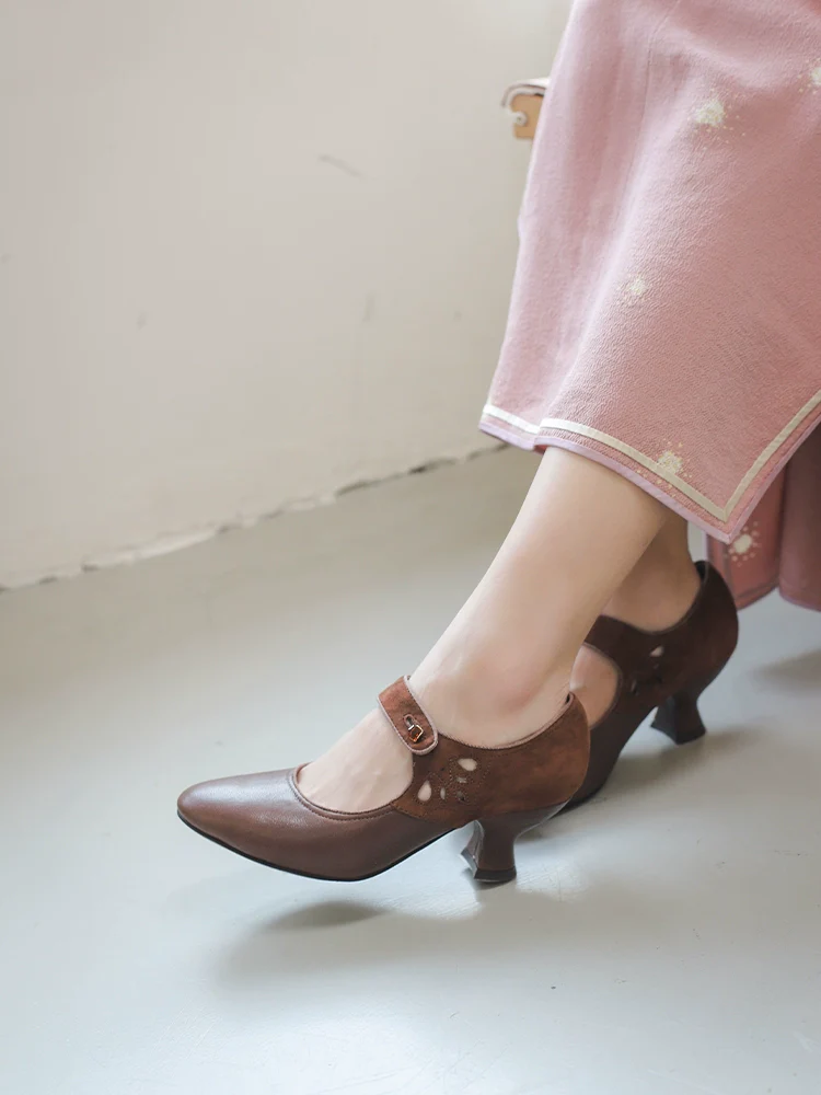 Wine Glass 酒杯 1920s Reproduction Cowhide Leather Shoes - Image 3