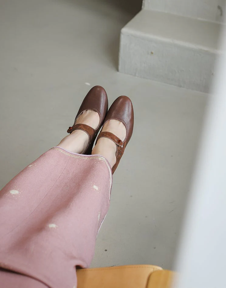 Wine Glass 酒杯 1920s Reproduction Cowhide Leather Shoes - Image 6