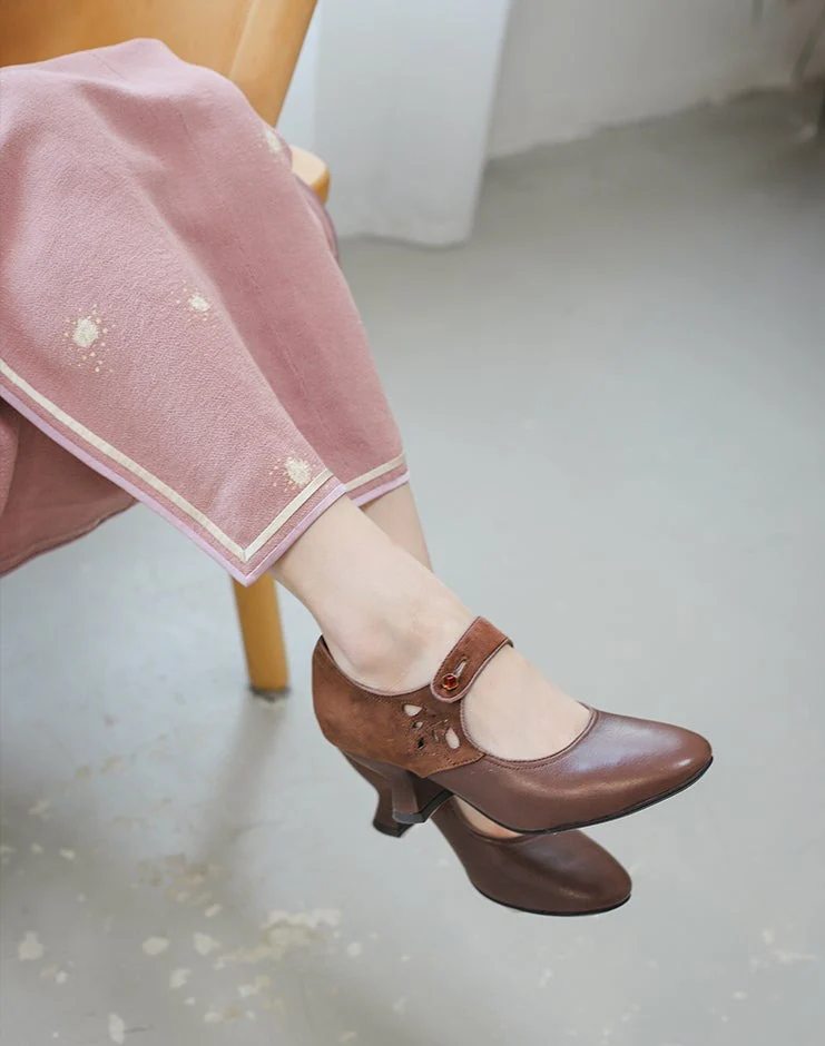 Wine Glass 酒杯 1920s Reproduction Cowhide Leather Shoes - Image 7