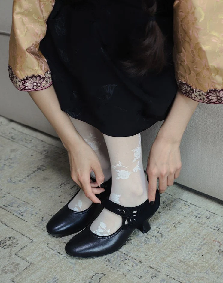 Wine Glass 酒杯 1920s Reproduction Cowhide Leather Shoes - Image 8
