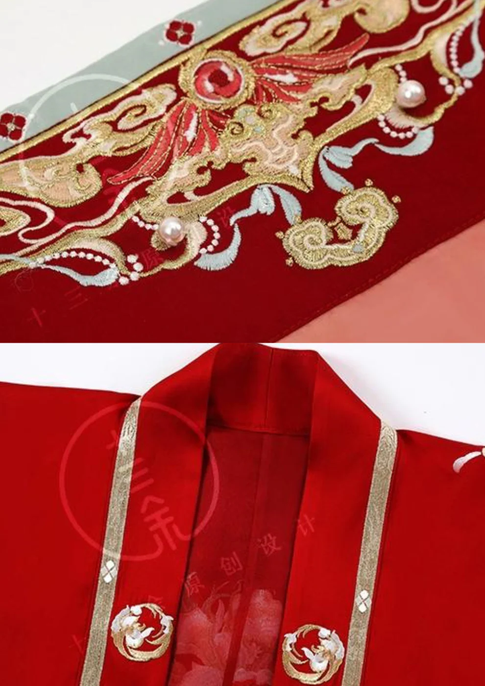 Xi Hé 羲和 Sky Goddess Modernized Tang Dynasty Daxiushan Qixiong Ruqun Wedding Set - Image 9