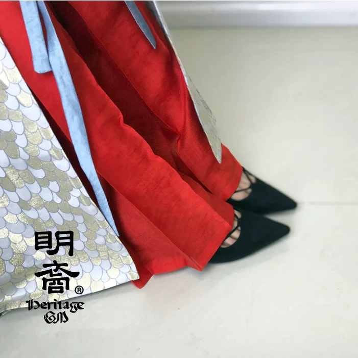 Xi Ku 膝裤 Ming Dynasty Pleated Knee Covers Unisex Linen Jacquard Accessory - Image 5