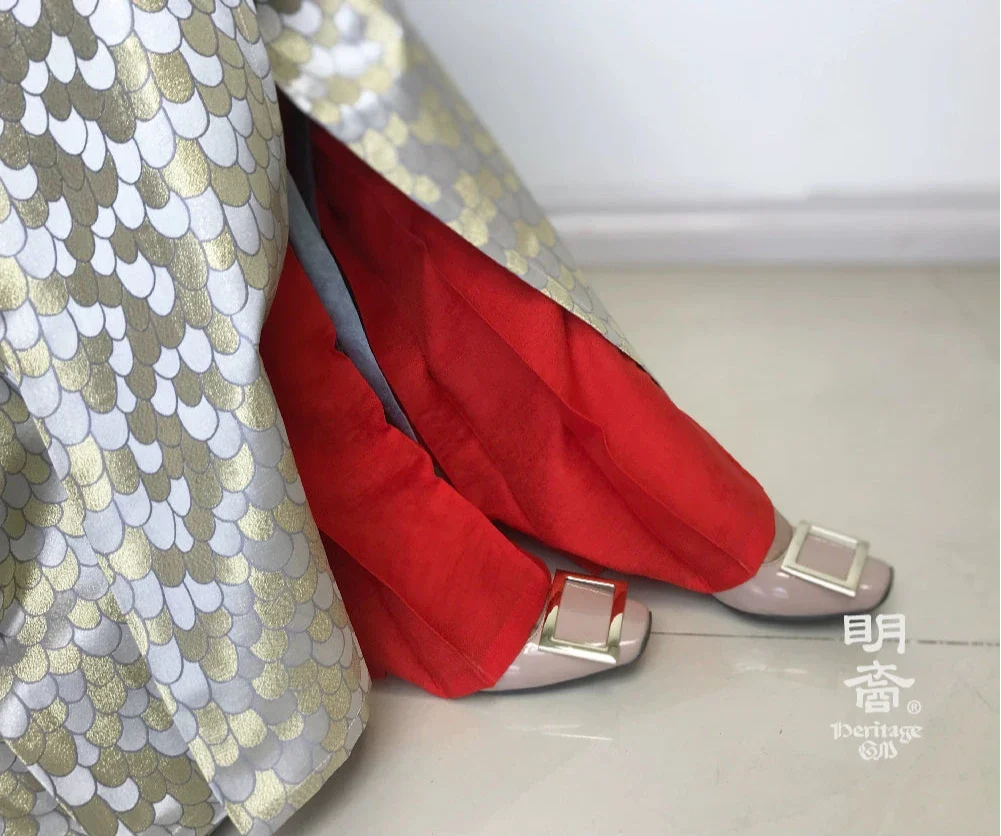 Xi Ku 膝裤 Ming Dynasty Pleated Knee Covers Unisex Linen Jacquard Accessory - Image 9