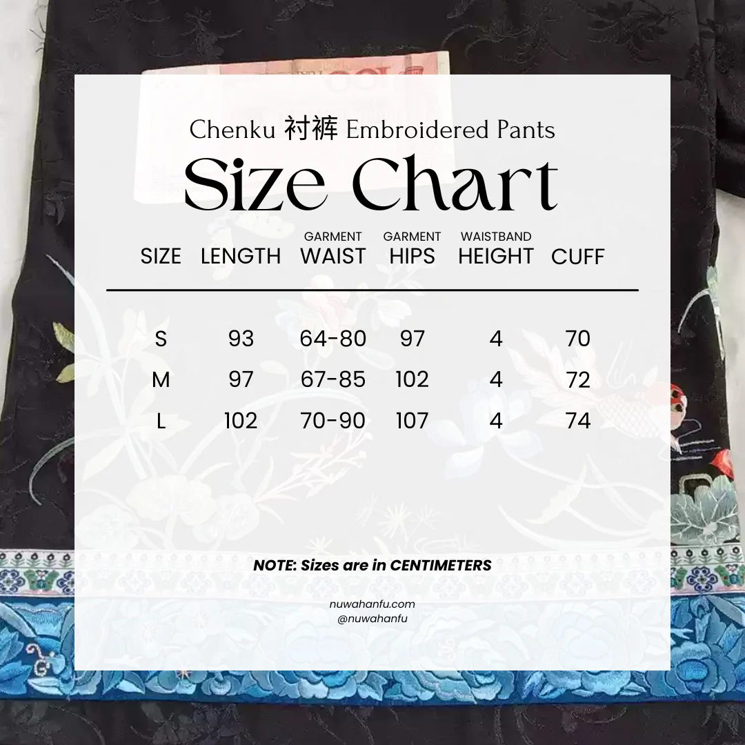 Xiao Jinyu 小金玉 Little Golden Pond Qing Dynasty Embroidered Chenku Trousers - Image 12