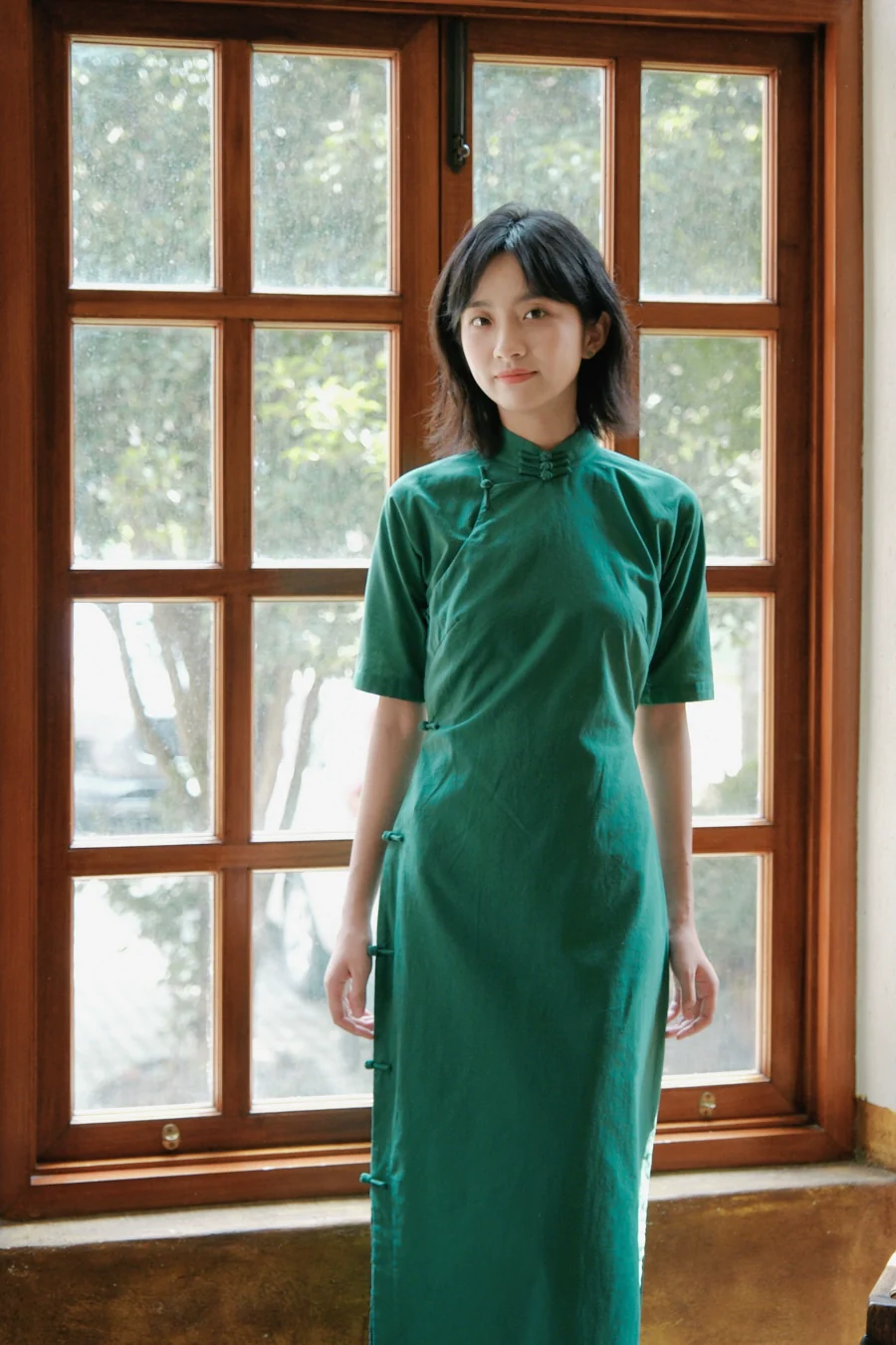 Xiao Senlin 小森林 Little Forest 1930s Cotton & Ramie Plant Half Sleeve Qipao - Image 7