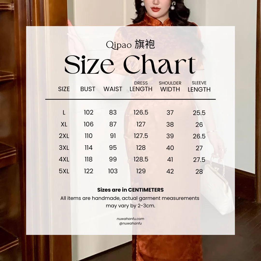 Xiaying Rui 霞映蕊 Glowing Sunset Plus Size Modernized Vintage Bottleneck Jacquard Qipao - Image 13
