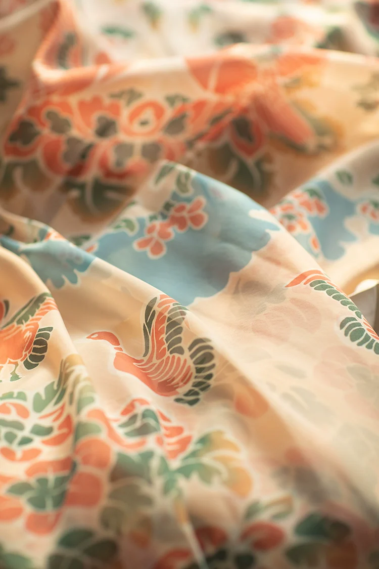 Xie Wenyang 缬纹样 Valerian Duck Tang Dynasty Pibo Scarf - Image 2