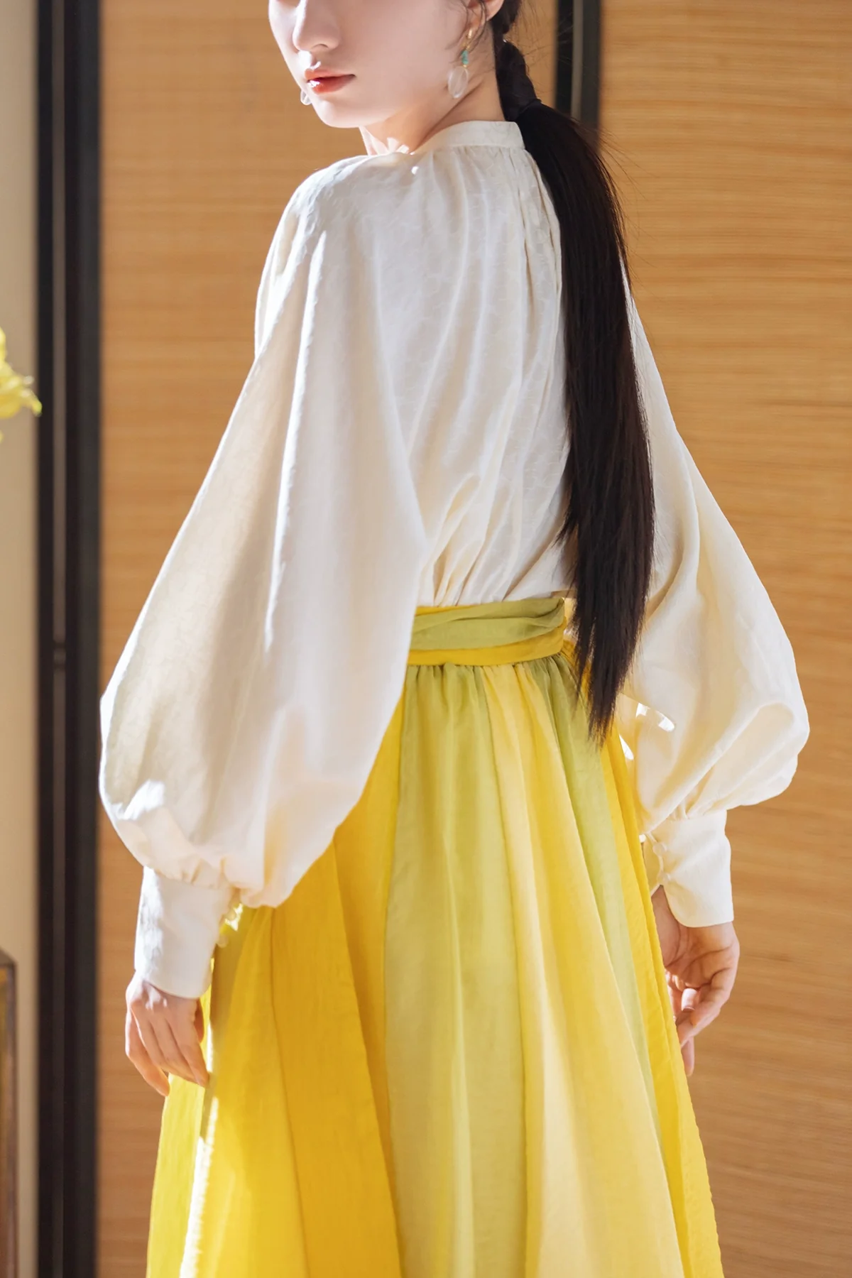 Freehand 写意 Modernized Tang Dynasty Tanling Peach Collar Pure Cotton Shirt - Image 2