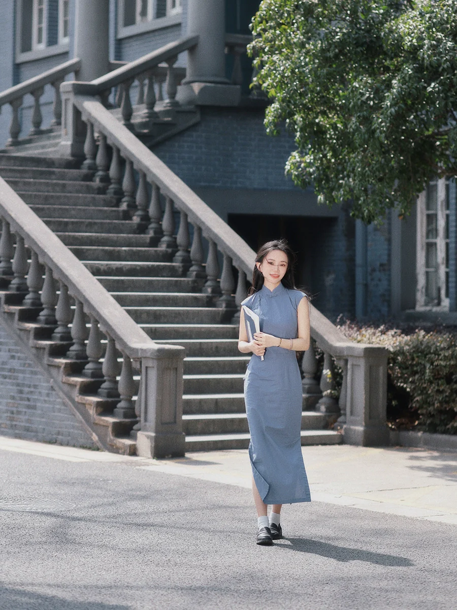 Xinan 西南 Southwestern 1930s Ramie Plant Daily Cap Sleeve Qipao - Image 3