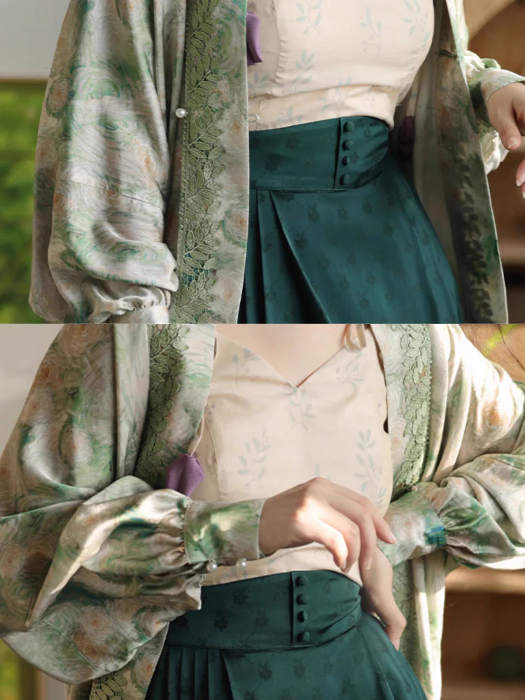 Xing Kong 星空 Starry Sky Modernized Lace Jacquard Feijixiu Airplane Sleeve Top - Image 16