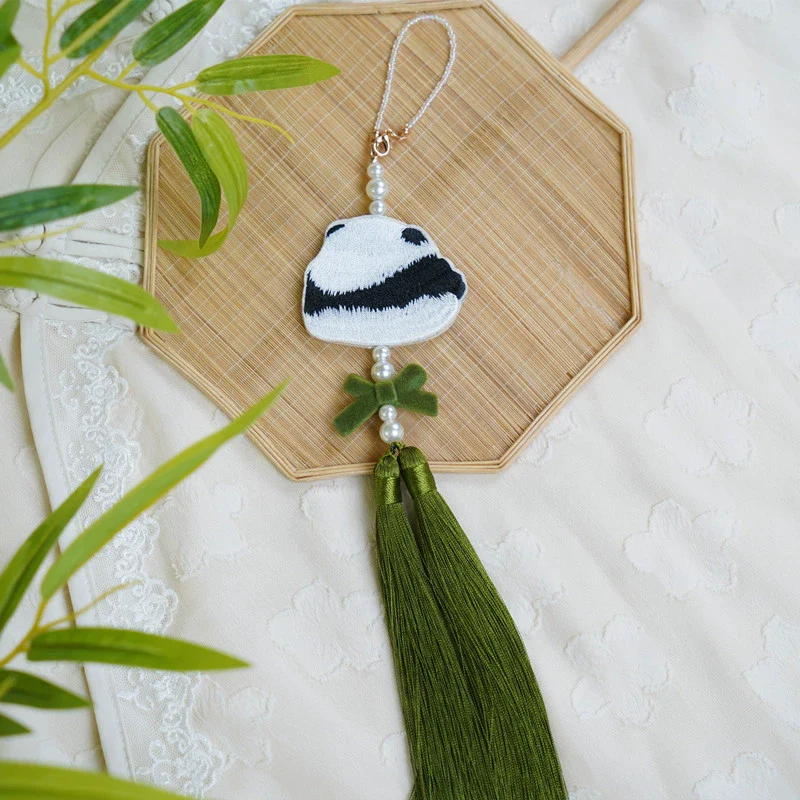 Xiong Mao 熊猫 Lazy Panda Double Sided Embroidered Charm - Image 3