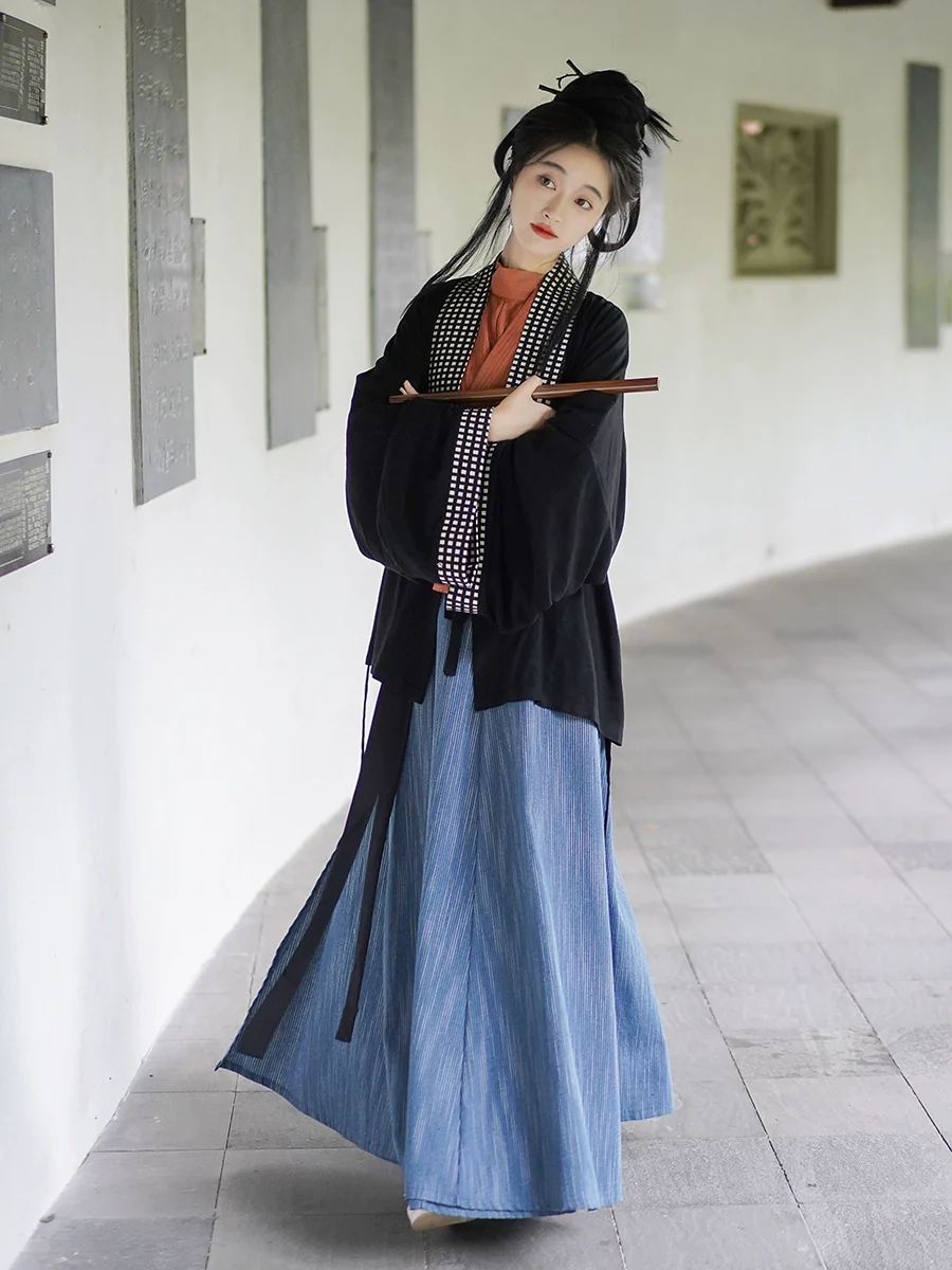 Xishan Wai 西山外 Beyond Mountains Modernized Wei Jin Cotton Unisex Ruqun Set - Image 3