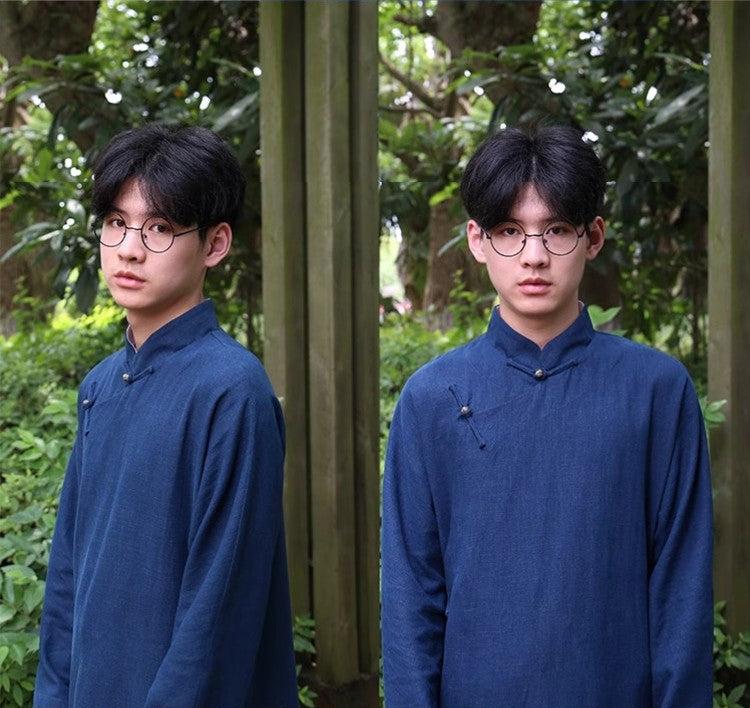 Xu Beihong 徐悲鸿 1920s Republic of China Men's Linen Changpao Mandarin Collar Robe - Image 10