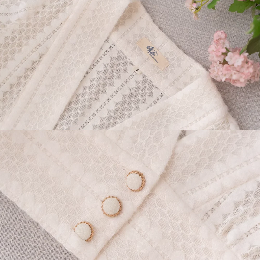 Xue Hua 雪花 Snowflake Republic of China Knitted Lace Qipao Cardigan - Image 11