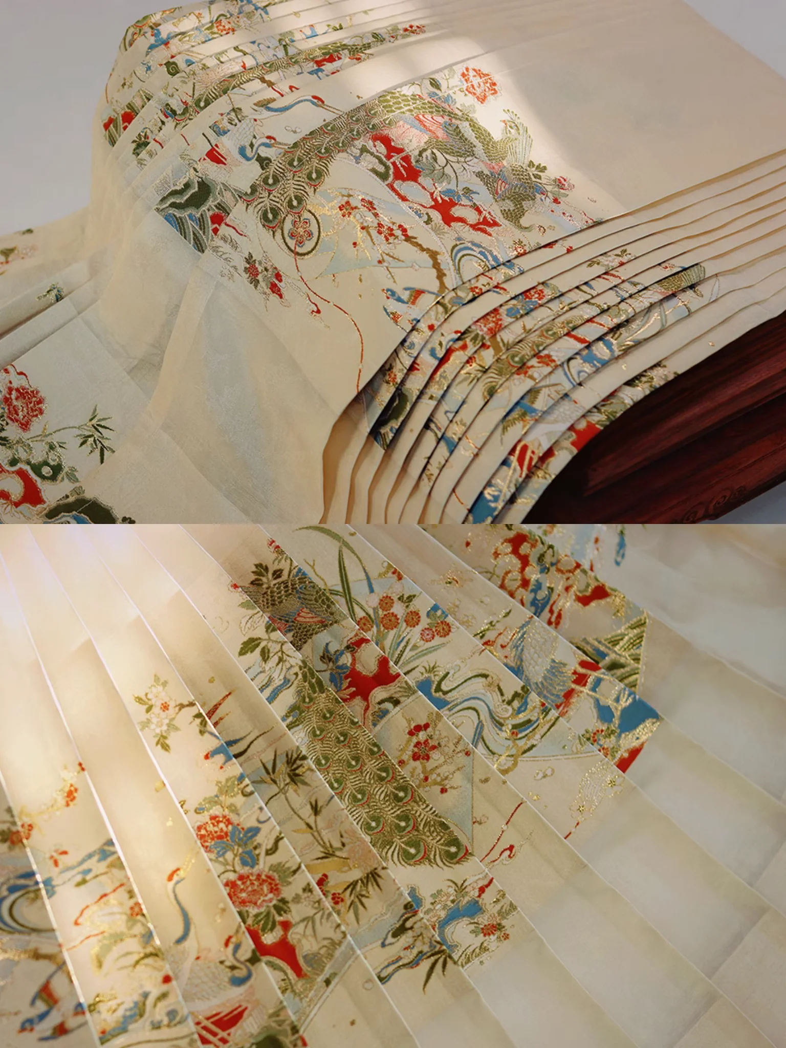 Yanzi 燕子 Golden Flowers & Auspicious Birds Middle Ming Mamian Qun - Image 11