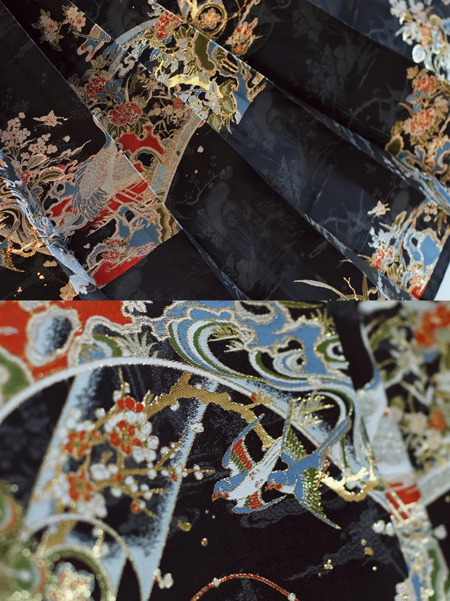 Yanzi 燕子 Golden Flowers & Auspicious Birds Middle Ming Mamian Qun - Image 12