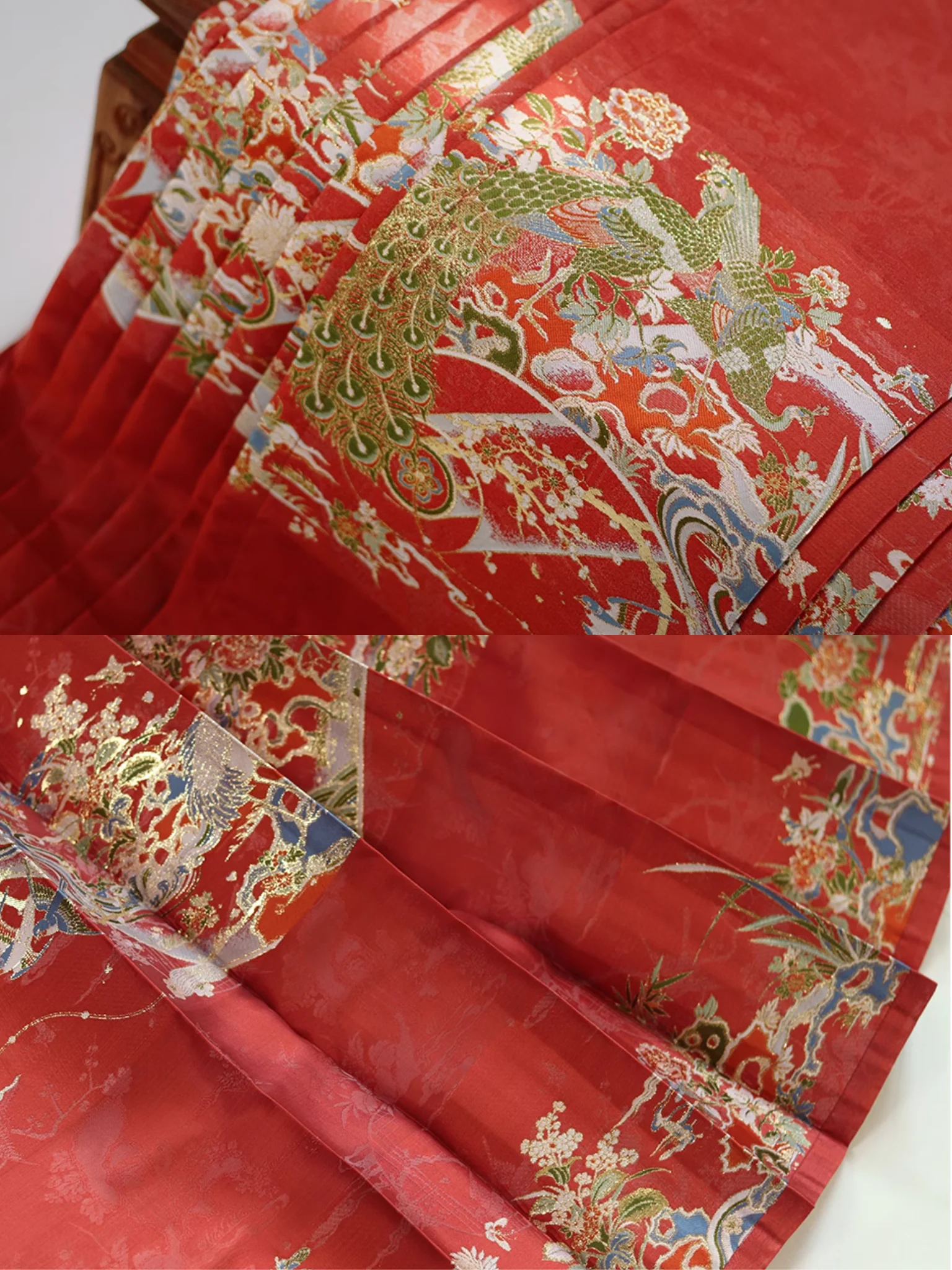 Yanzi 燕子 Golden Flowers & Auspicious Birds Middle Ming Mamian Qun - Image 13