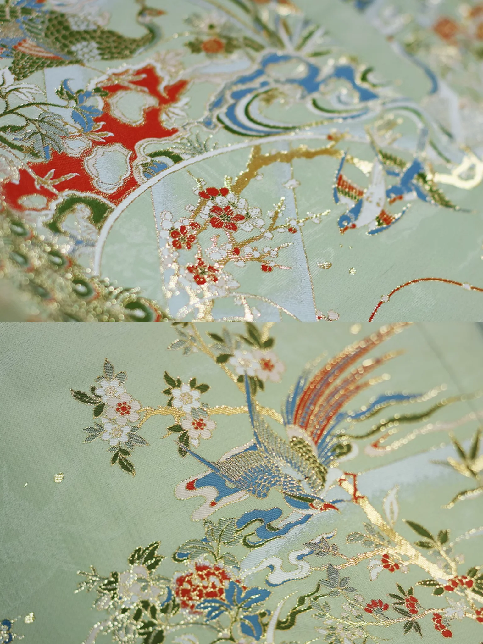 Yanzi 燕子 Golden Flowers & Auspicious Birds Middle Ming Mamian Qun - Image 9