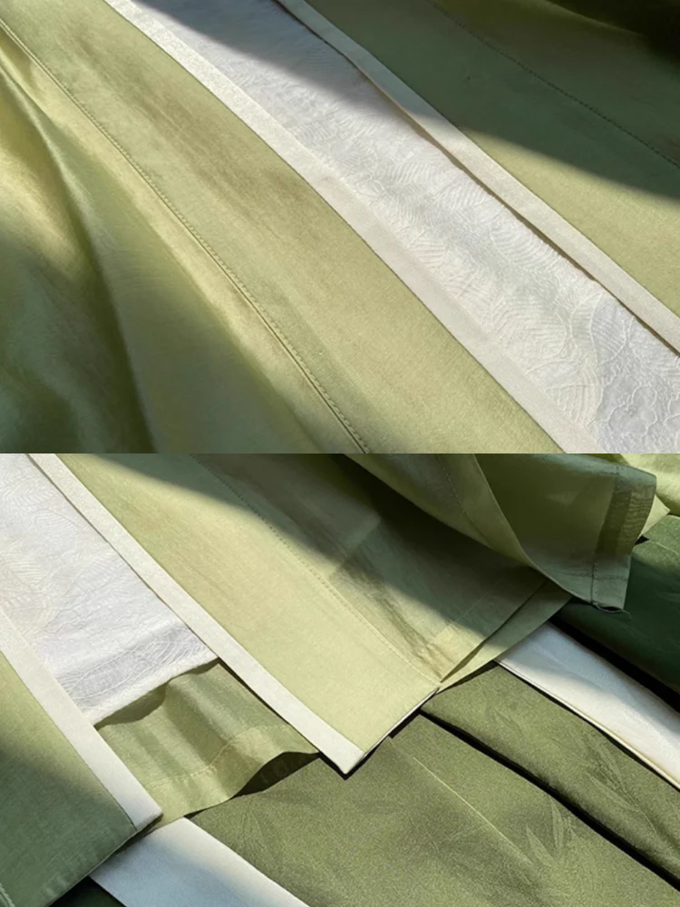 Yazhu 雅竹 Serene Bamboo Grove Song Dynasty Plus Size Feijixiu Top & Sanjianqun Skirt Set - Image 11