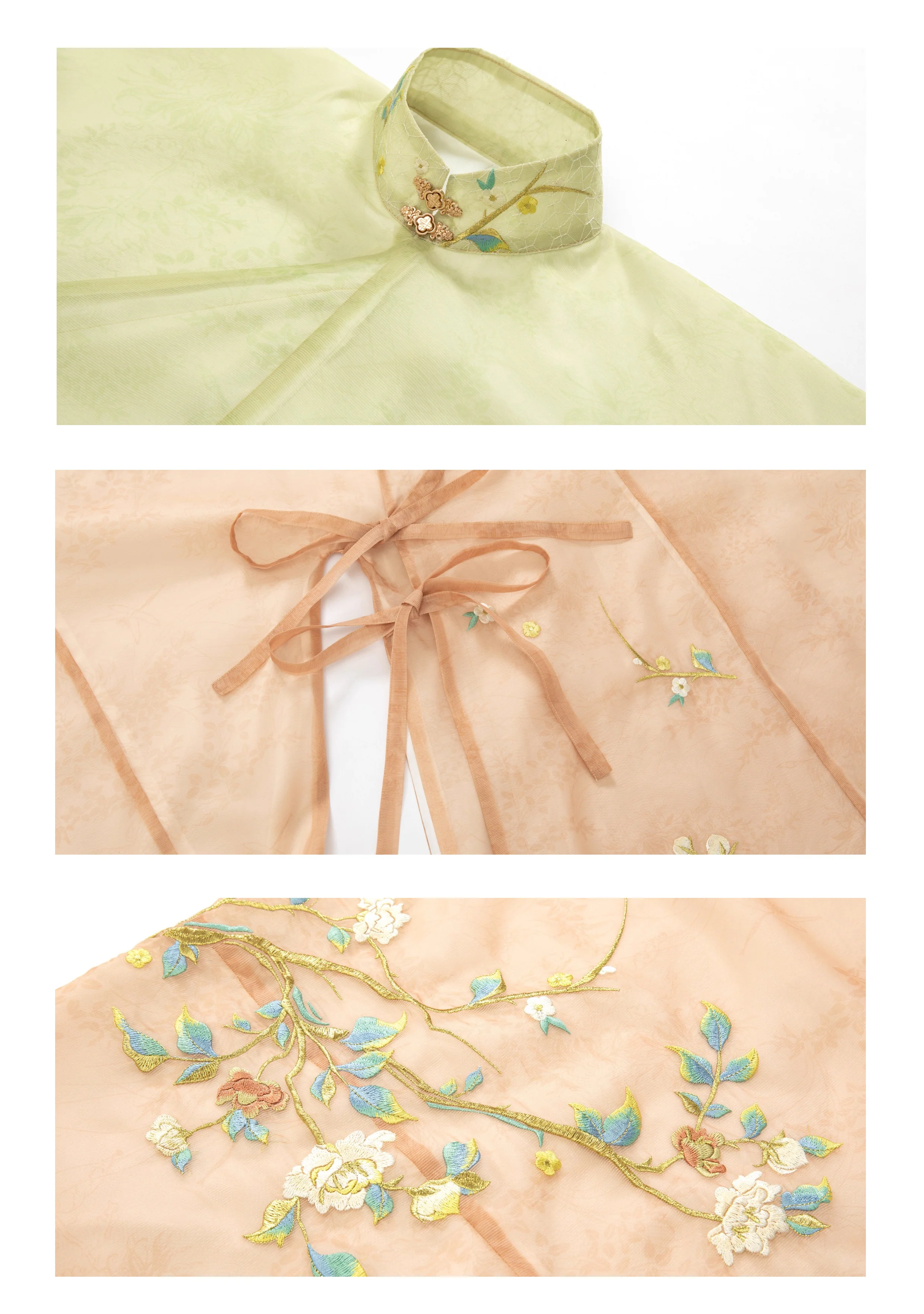 Yeyou Mancao 野有蔓草 Wild Vines Ming Dynasty Embroidered Aoqun Cloud Collar Set - Image 12