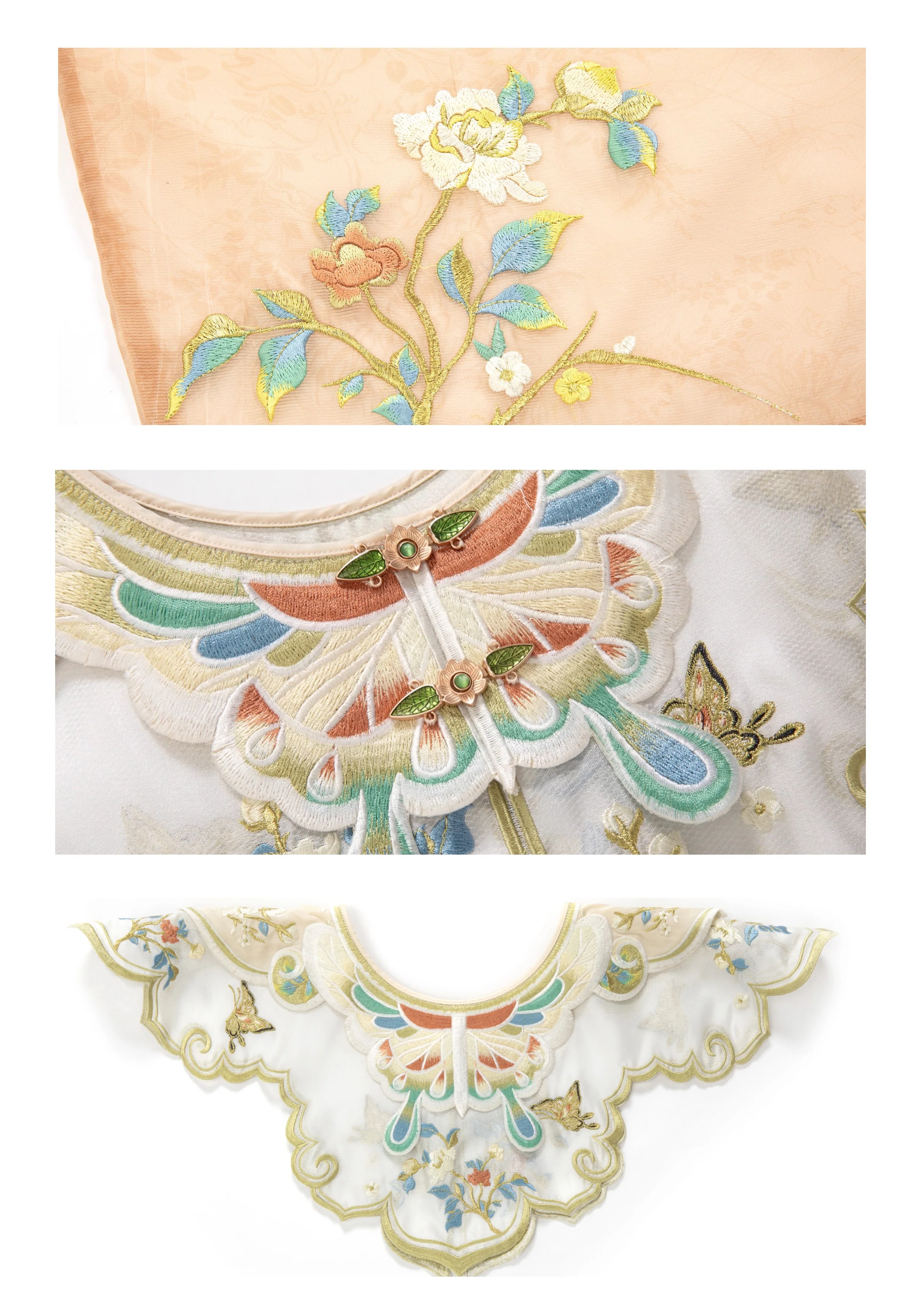 Yeyou Mancao 野有蔓草 Wild Vines Ming Dynasty Embroidered Aoqun Cloud Collar Set - Image 13