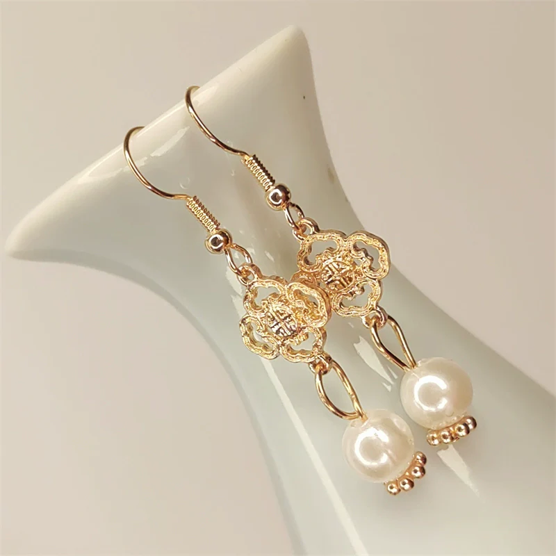 Yi Lang 依兰 Ylang Flower Tang Ming Buyao Dangling Pearl Curved Hair Pin Set - Image 2
