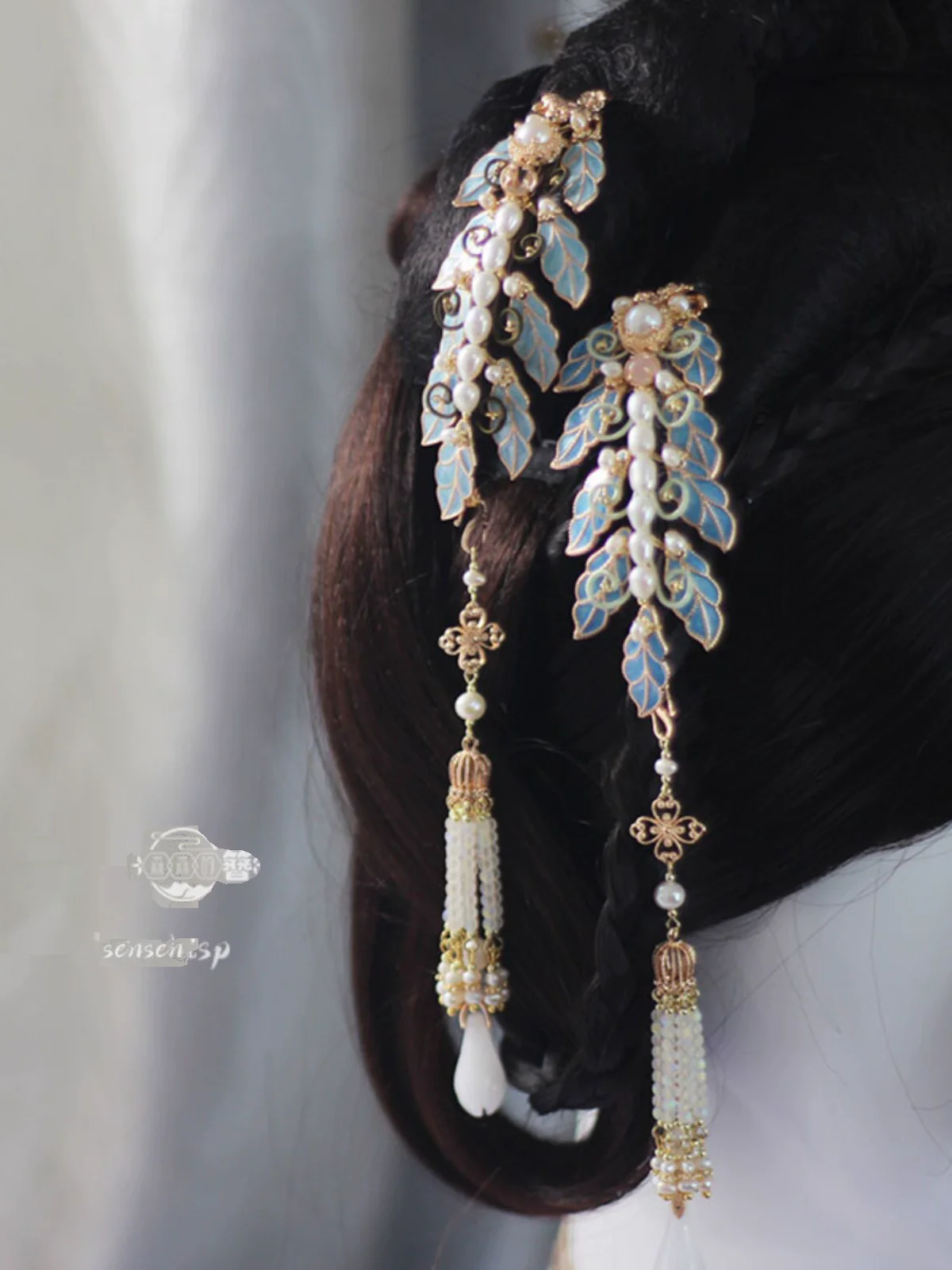 Yi Pian Pian 一片片 One Petal After Another New Chinese Style Pearl Petal Tassel Hair Accessories - Image 3