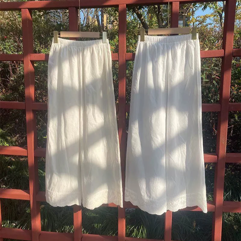 Yin Yue 隐月 Hidden Moon Cotton & Linen Lace Qipao Hanfu Undergarment Pants - Image 3