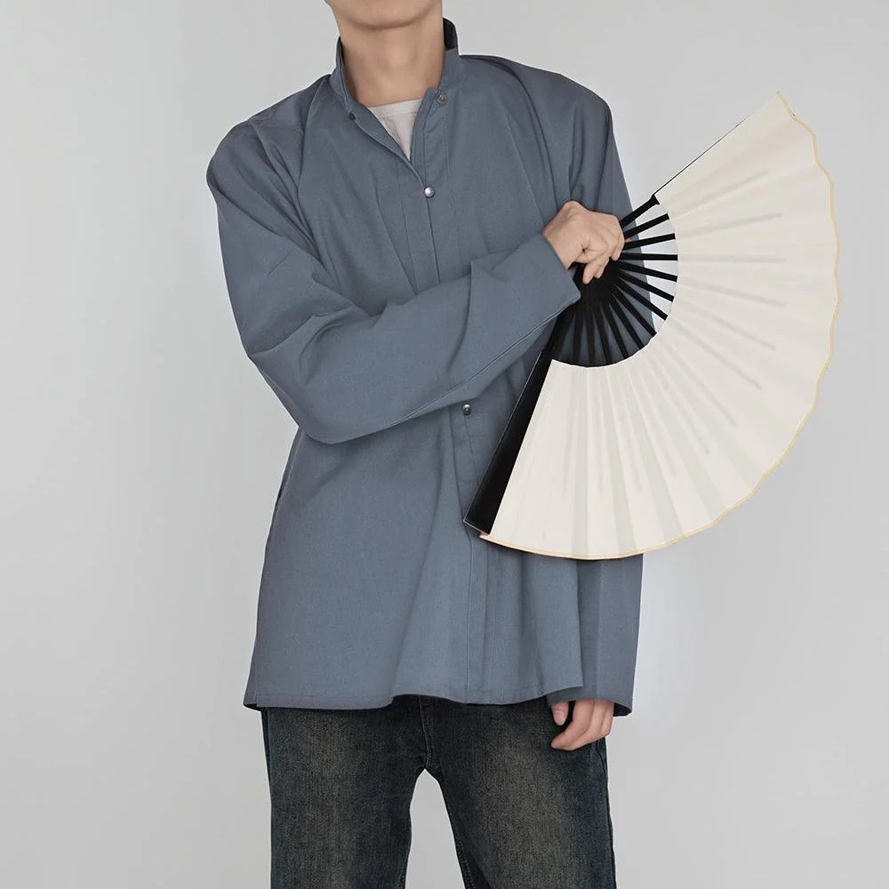 Yin Zhen 银针 Silver Needle Modernized Ming Men's & Unisex Liling Duijin Shan Standing Collar Top - Image 12