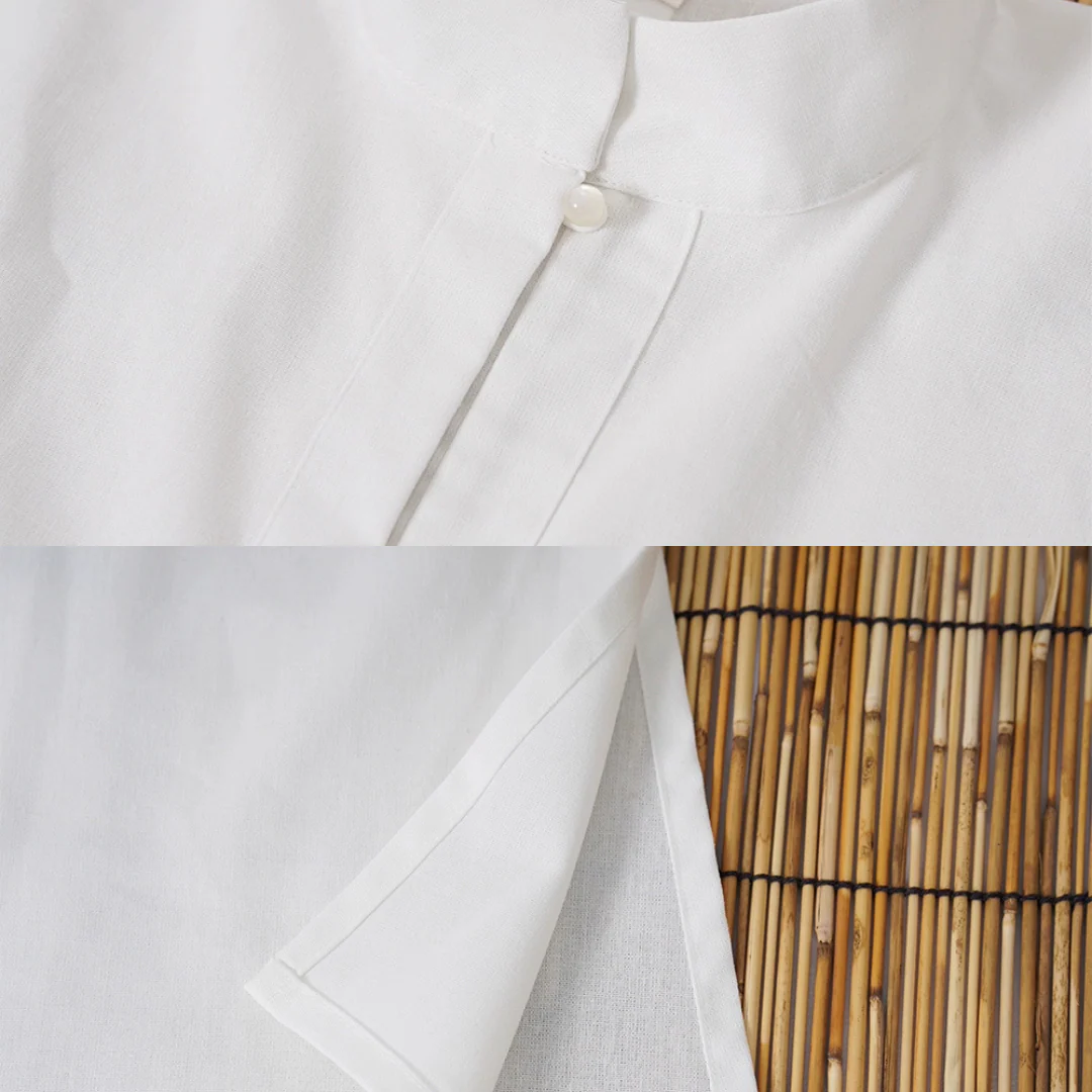 Yin Zhen 银针 Silver Needle Modernized Ming Men's & Unisex Liling Duijin Shan Standing Collar Top - Image 14