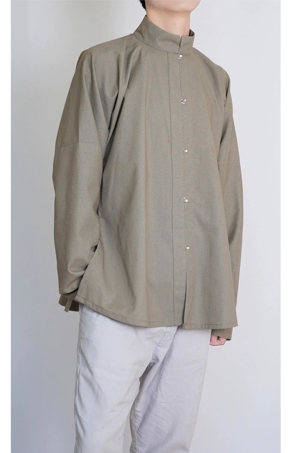 Yin Zhen 银针 Silver Needle Modernized Ming Men's & Unisex Liling Duijin Shan Standing Collar Top - Image 2