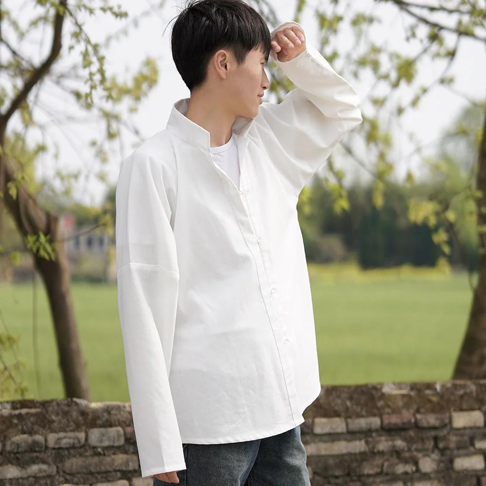 Yin Zhen 银针 Silver Needle Modernized Ming Men's & Unisex Liling Duijin Shan Standing Collar Top - Image 8