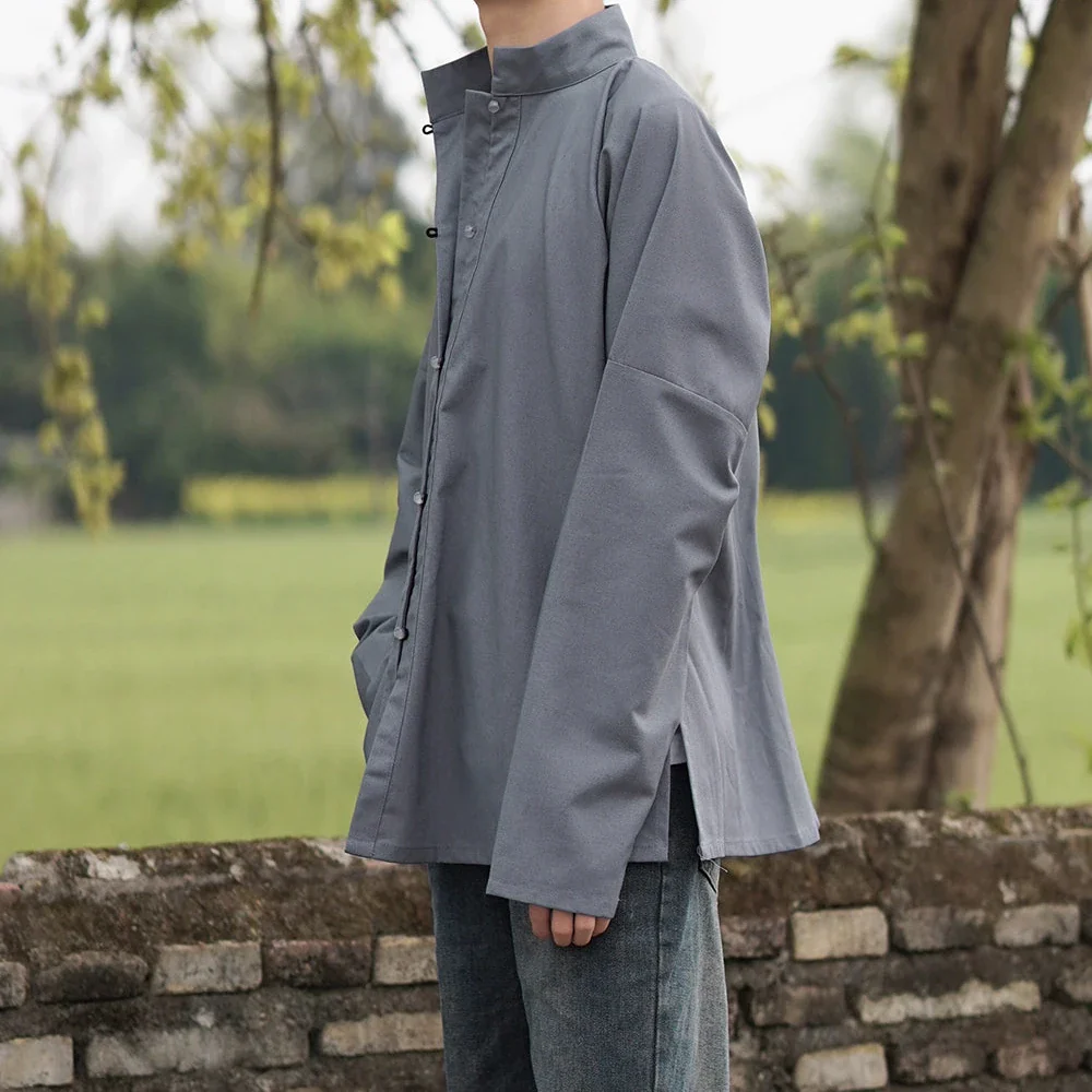 Yin Zhen 银针 Silver Needle Modernized Ming Men's & Unisex Liling Duijin Shan Standing Collar Top - Image 9