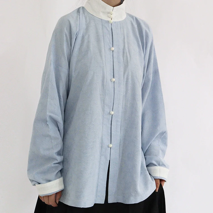 Yise 异色 Two Tone Liling Duijin Duanshan Ming Standing Collar Shirt - Image 3