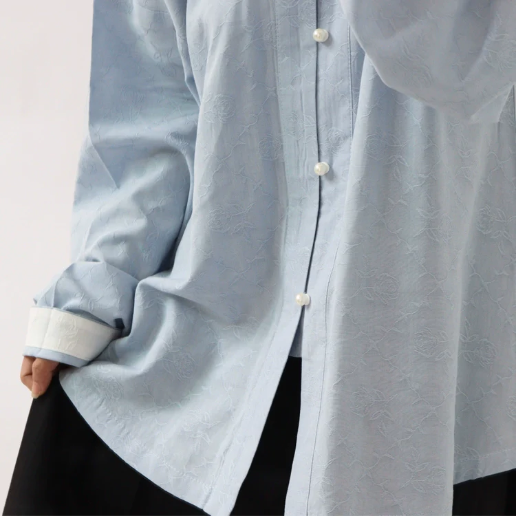 Yise 异色 Two Tone Liling Duijin Duanshan Ming Standing Collar Shirt - Image 7