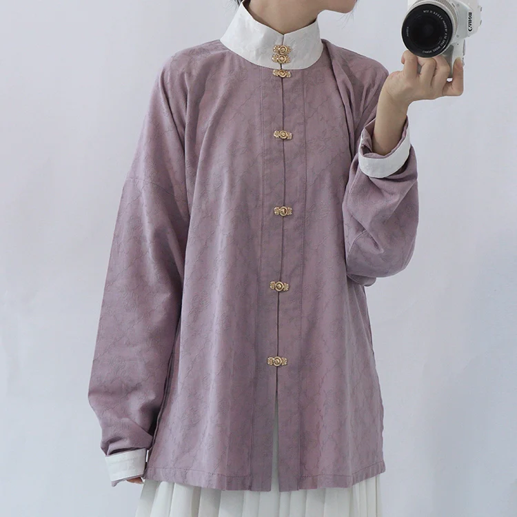 Yise 异色 Two Tone Liling Duijin Duanshan Ming Standing Collar Shirt - Image 8