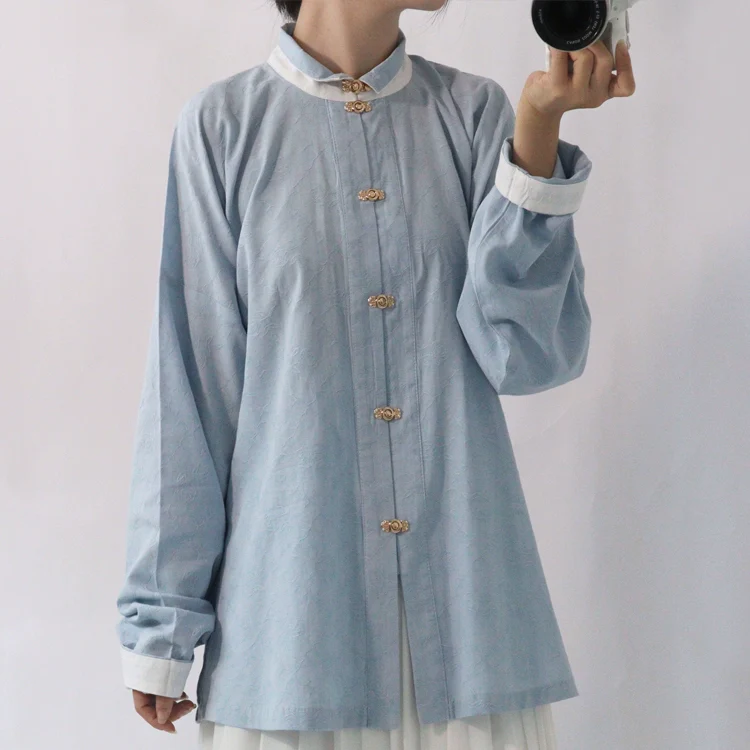 Yise 异色 Two Tone Liling Duijin Duanshan Ming Standing Collar Shirt - Image 9