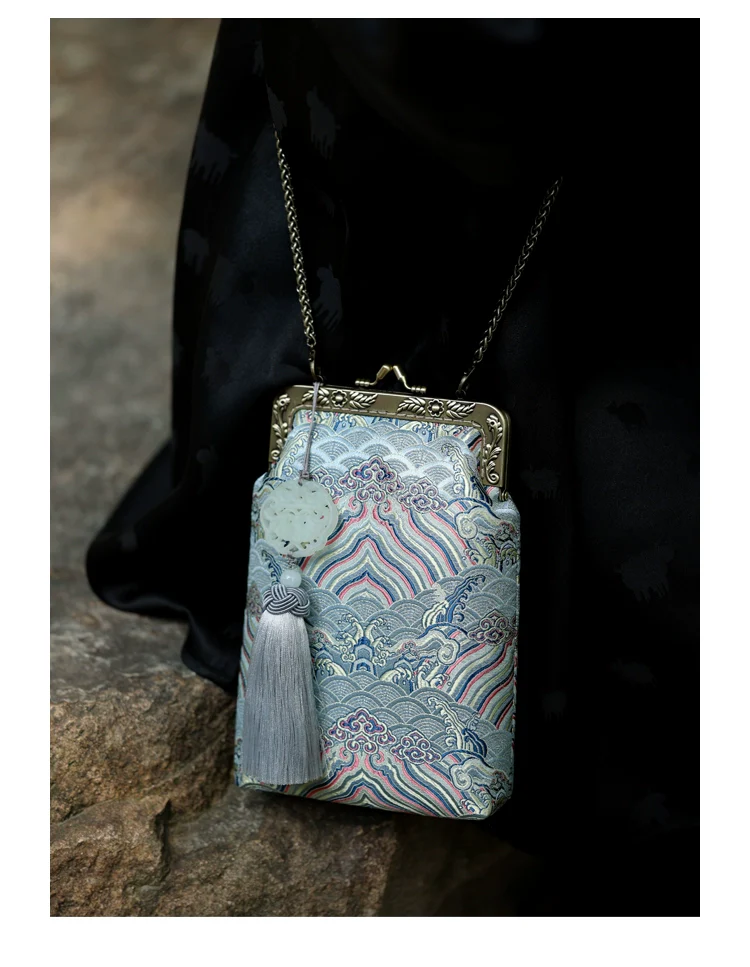 Yu Hai 玉海 Jade Sea Brocade Phone Purse - Image 5