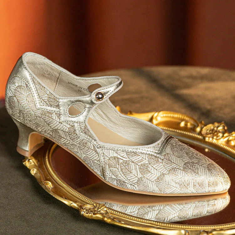 Yu Hou 玉后 Empress of Jade 1930s Genuine Leather Wine Heel Pointed Toe Mary Janes - Image 12