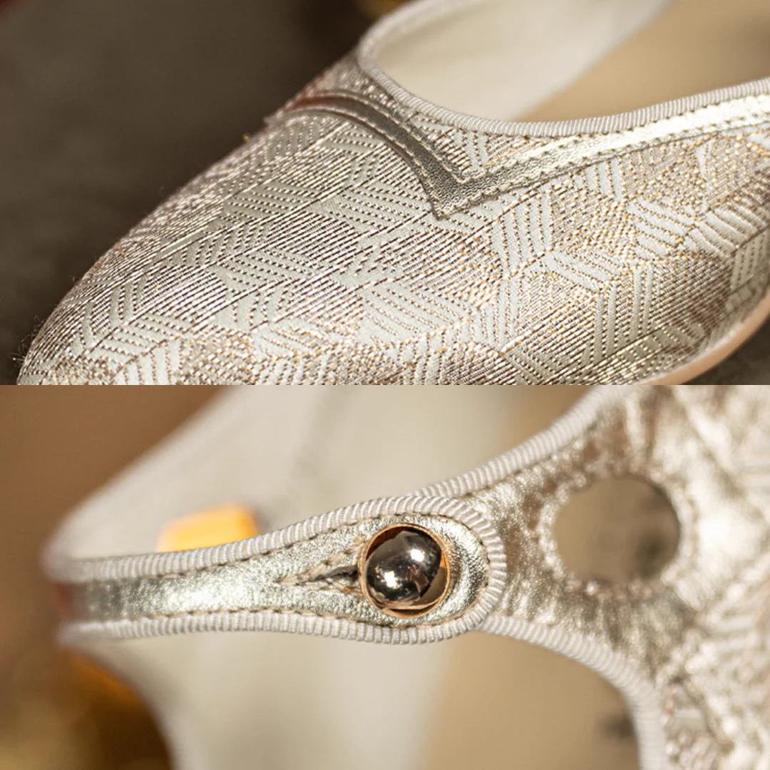 Yu Hou 玉后 Empress of Jade 1930s Genuine Leather Wine Heel Pointed Toe Mary Janes - Image 14