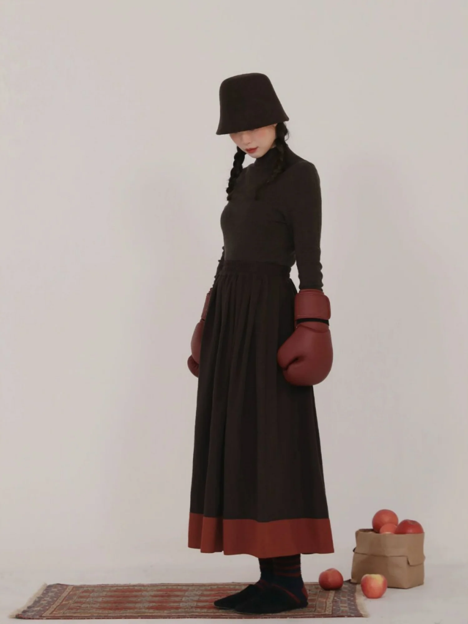 Yue Chuan 越川 Climbing Rivers Modernized Jin Dynasty Cotton Blend Ru Jacket & Cotton Zhequn Skirt Set - Image 6