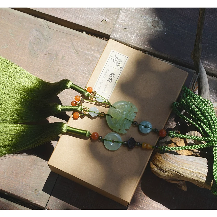 Yulou 玉楼 Jade Tower Tassel Belt Unisex Jade Hanfu Accessory - Image 10